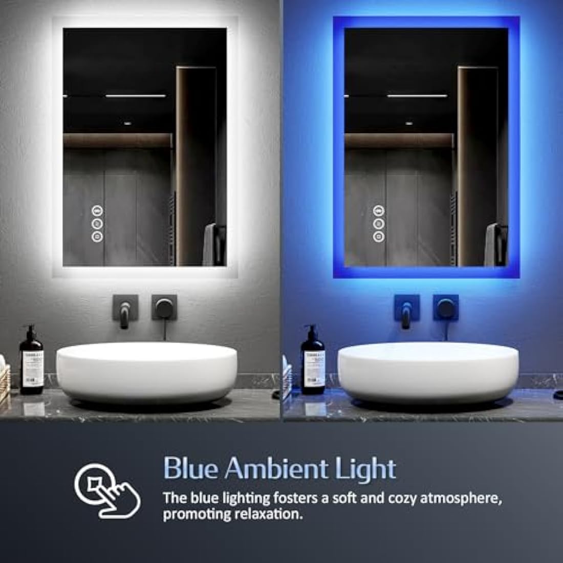 EMKE Bluetooth Bathroom Mirror with Shaver Socket & Demister | 450x600mm