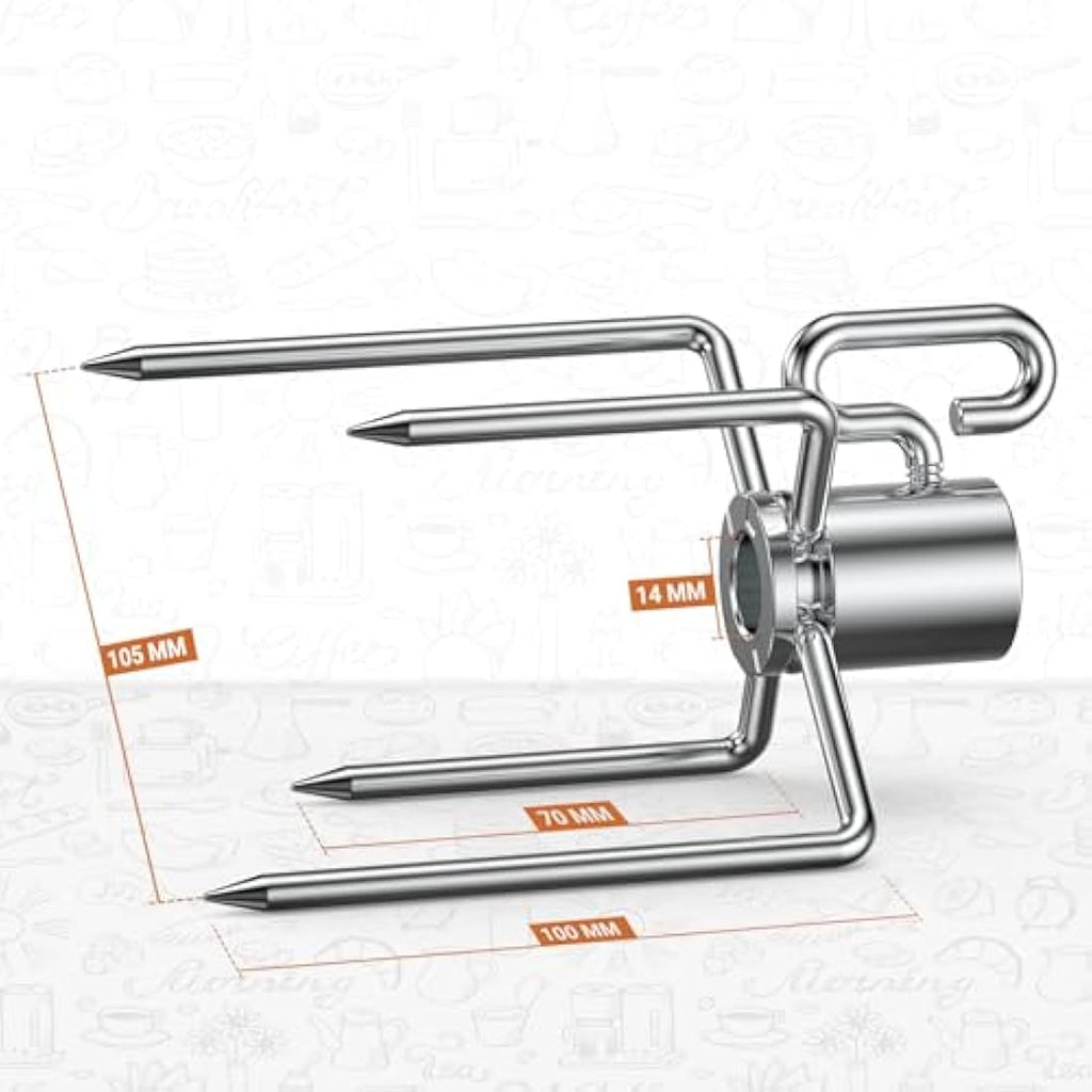 Onlyfire Rotisserie Meat Forks for 12mm Hexagon and 8mm Square Spit Rods