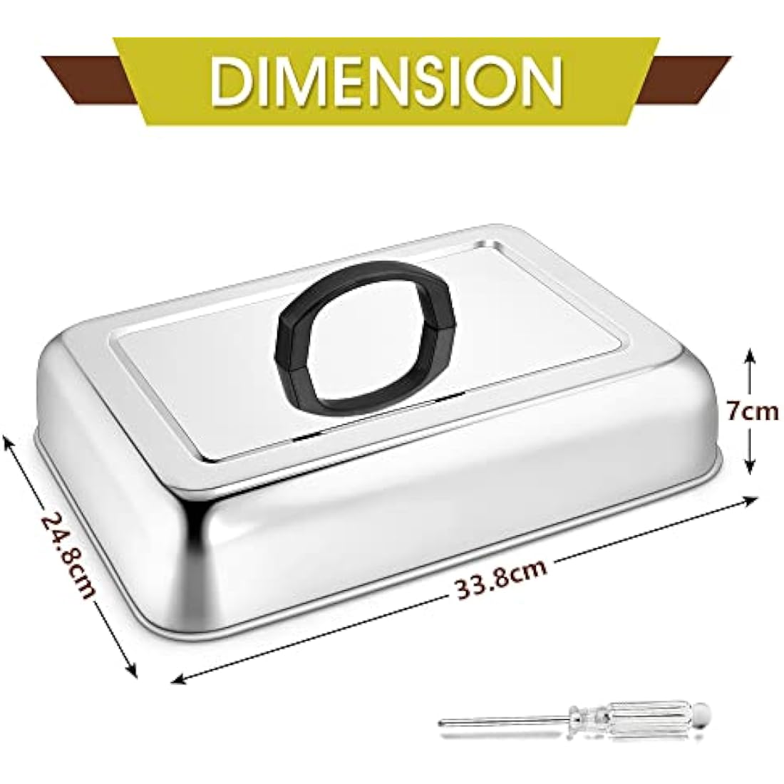Herogo Stainless Steel Cheese Melting Dome Set – Rectangular Basting Cover