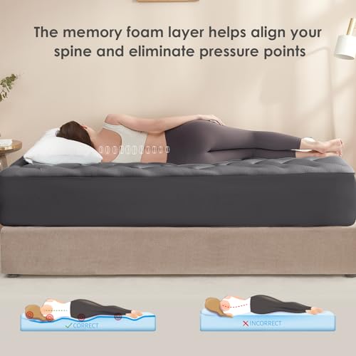 EHEYCIGA King Size Memory Foam Mattress Topper – Cooling Gel Pad
