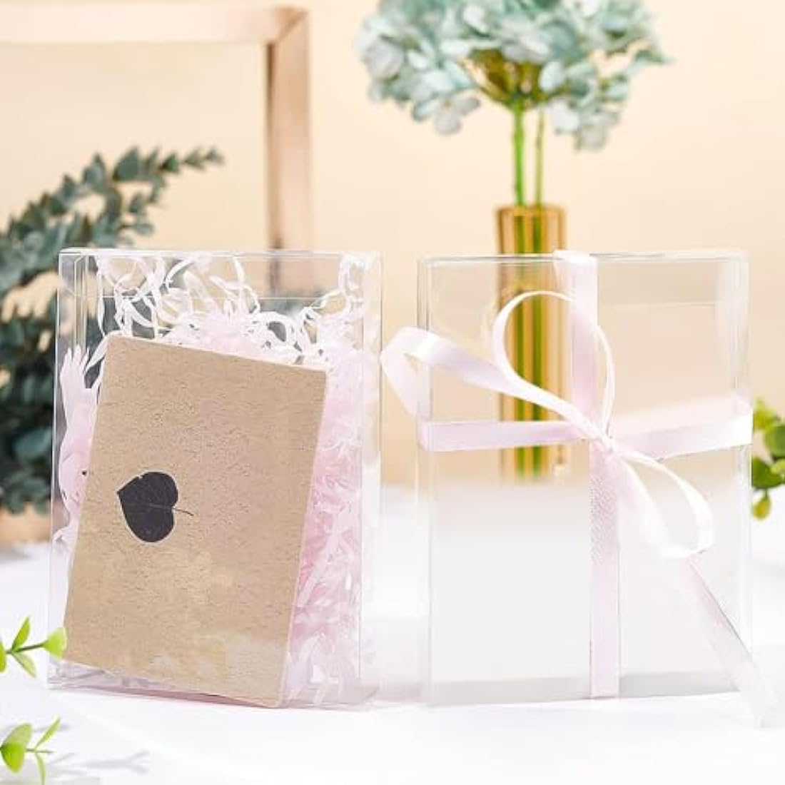 BENECREAT 30PCS Clear PVC Wedding Favor Boxes – 10x10x3cm Gift Boxes