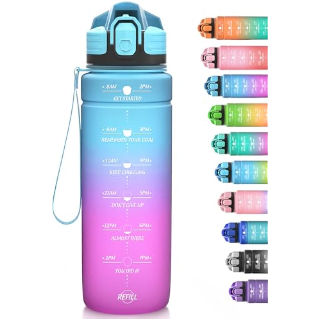 Niggeey Motivational Water Bottle | Leakproof BPA Free Tritan - 700ml