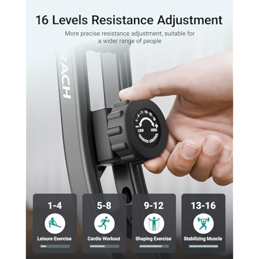 MERACH 4-in-1 Folding Exercise Bike | 16-Level Magnetic Resistance