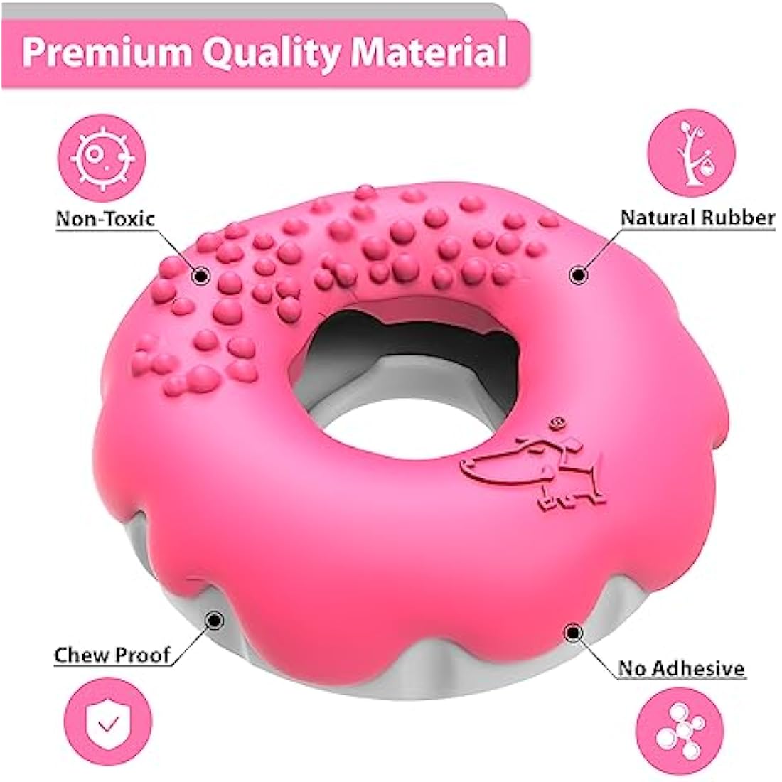 Indestructible Dog Toy – Interactive Treat Dispenser, Pink