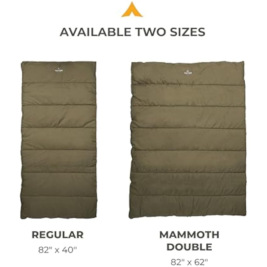 TETON Sports Evergreen Sleeping Bag – Large Camping Bag with Phone Pocket