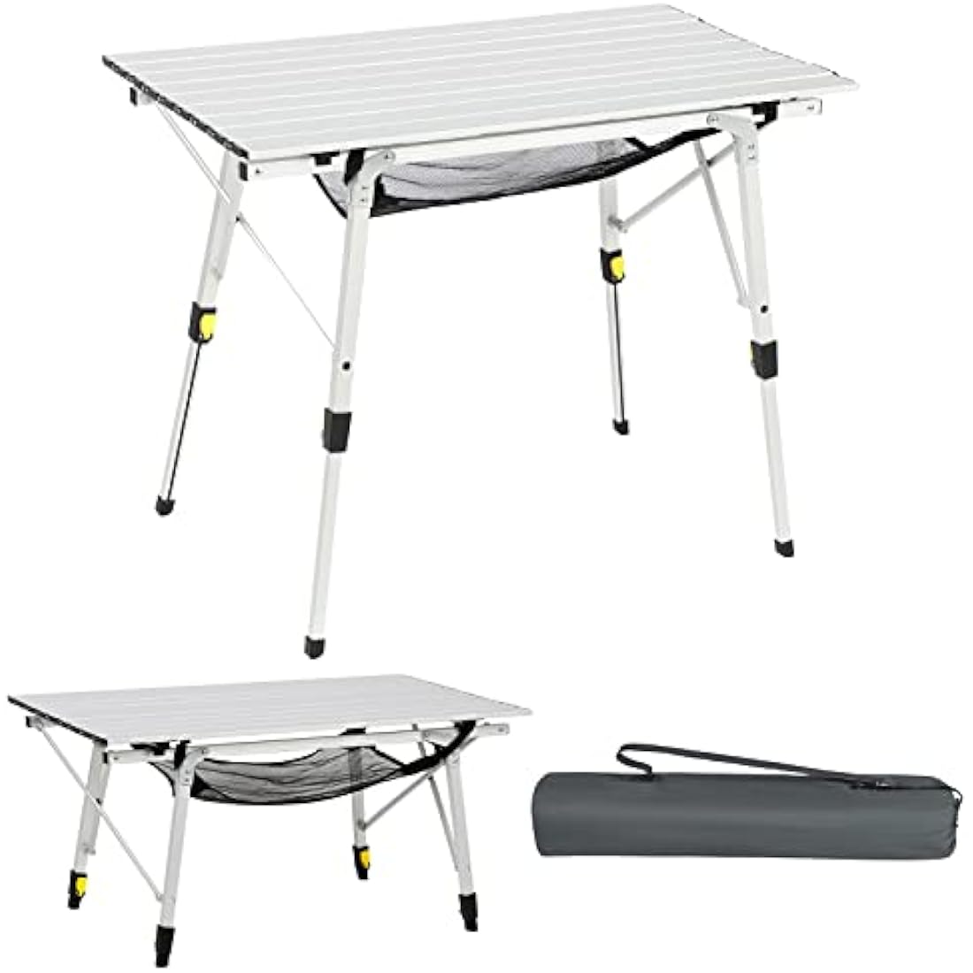 Portal Aluminum Folding Camping Table | Adjustable Height Rollup Picnic Table