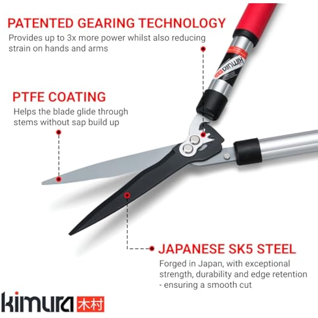 Kimura Pro Hedge Shears – Japanese SK5 Steel & Lightweight Aluminium