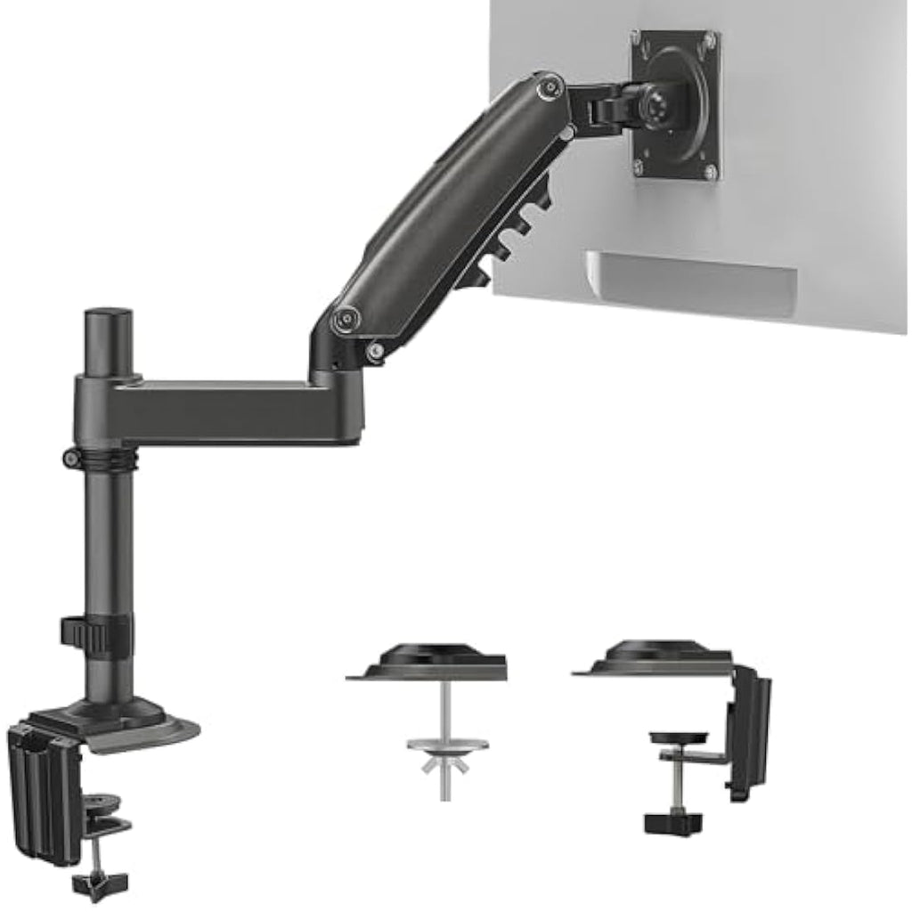 HUANUO Single Monitor Arm | Gas Spring Desk Mount for 13-34 Inch Screens