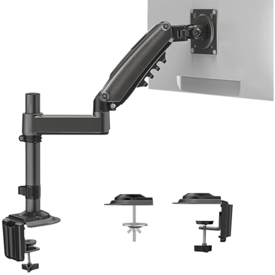 HUANUO Single Monitor Arm | Gas Spring Desk Mount for 13-34 Inch Screens