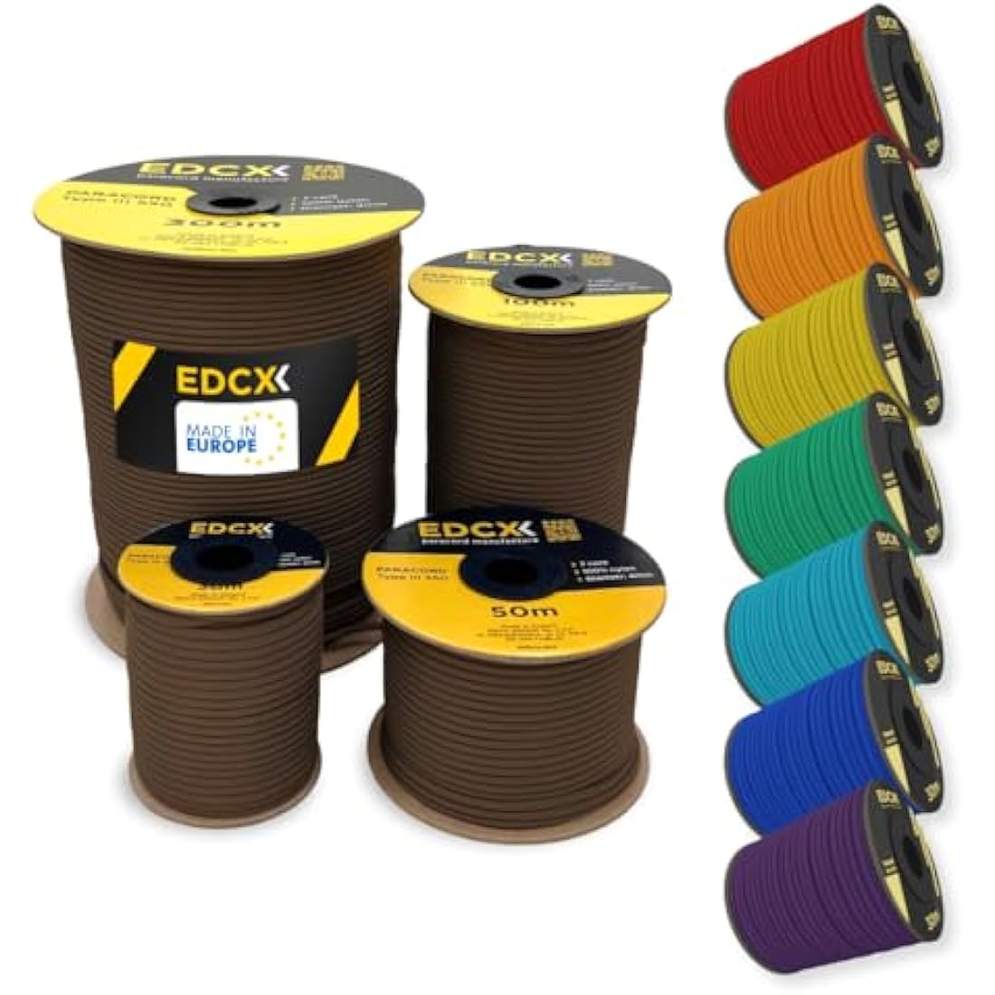 EDCX 550 Paracord – 4mm 7-Strand Nylon Rope for Camping and DIY