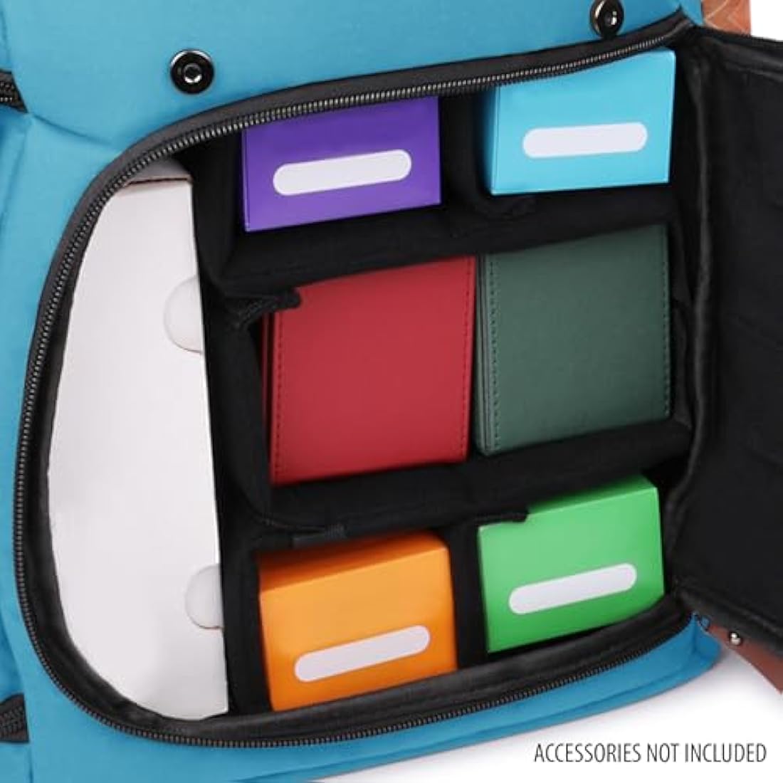 ENHANCE Trading Card Backpack – TCG Deck Box & Playmat Storage (Blue)