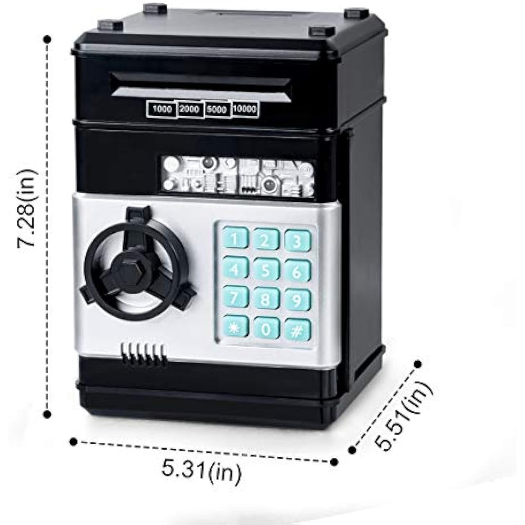 Jolof Store Digital ATM Money Box – Kids Password Safe Piggy Bank (Black)