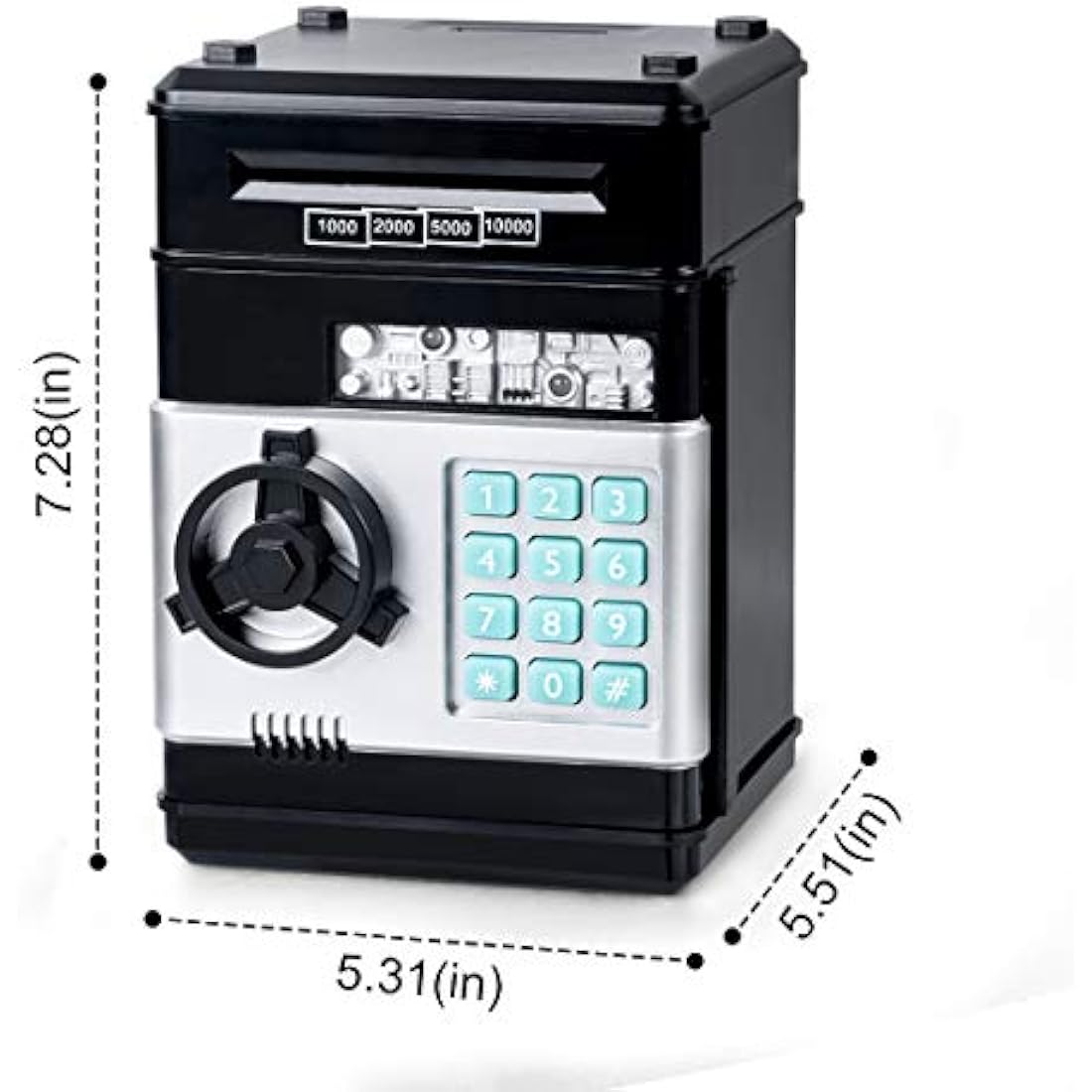 Jolof Store Digital ATM Money Box – Kids Password Safe Piggy Bank (Black)