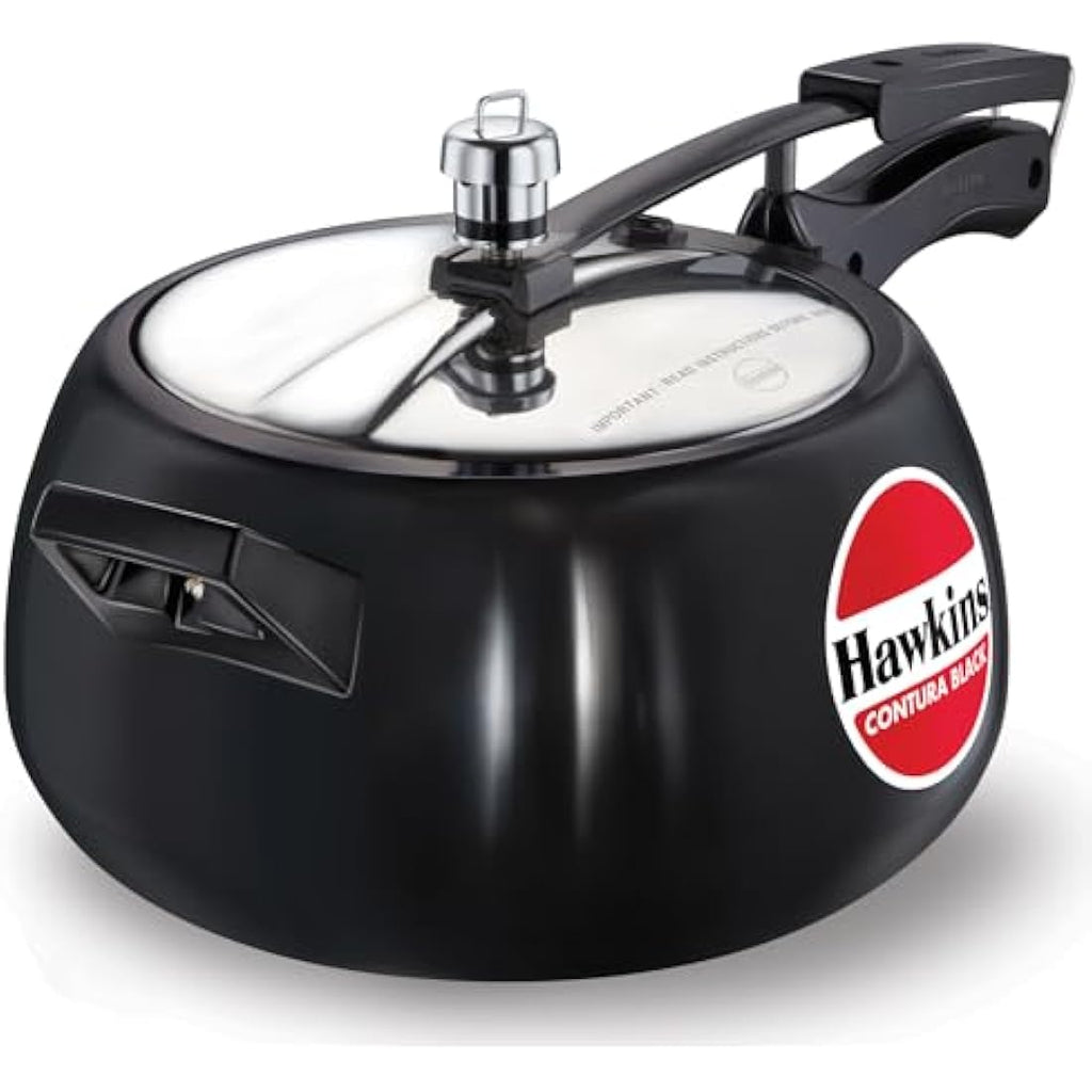 Hawkins Contura 5 Litre Hard Anodised Pressure Cooker – Black Handi