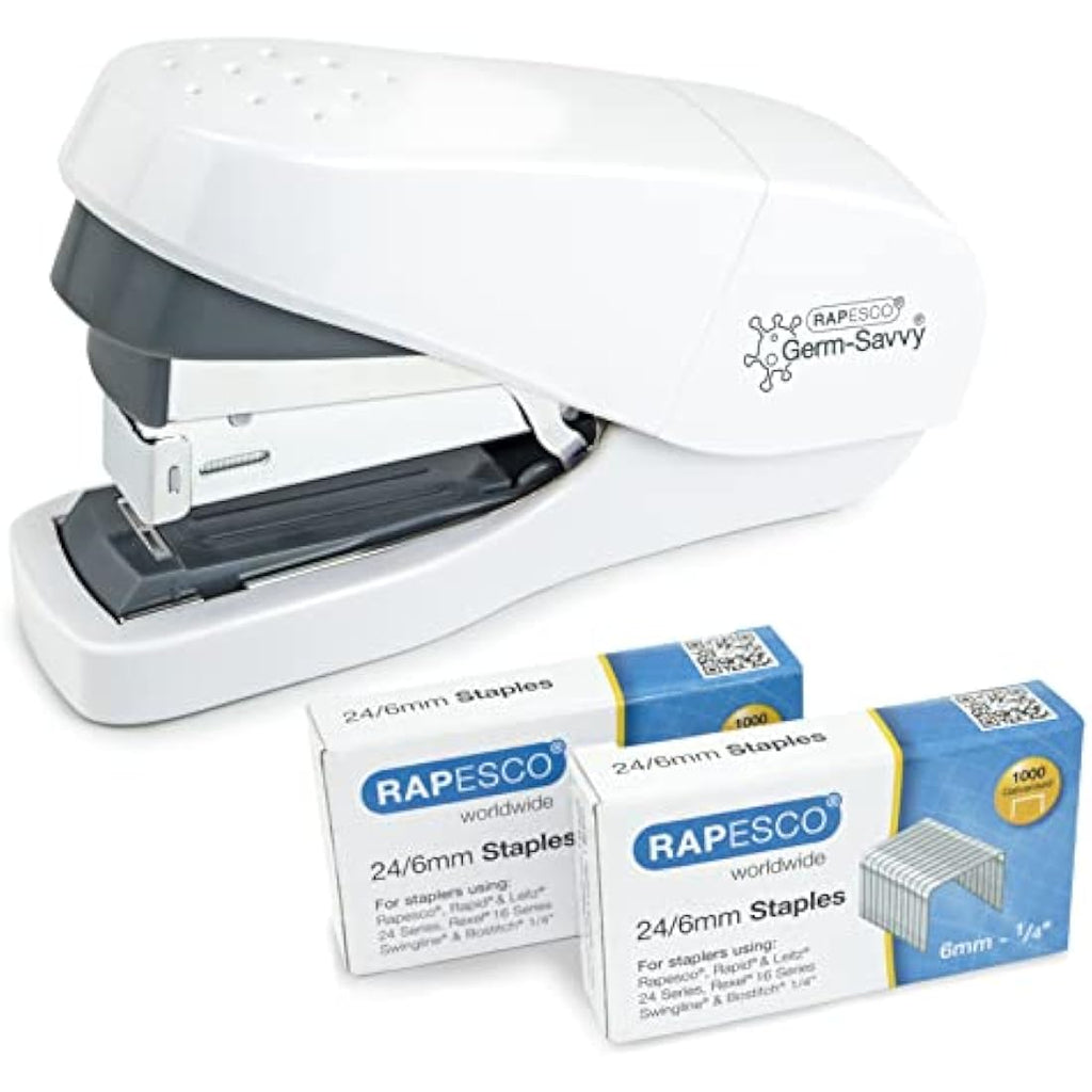 Rapesco ECO Flat Clinch Stapler – 35 Sheet Capacity – White
