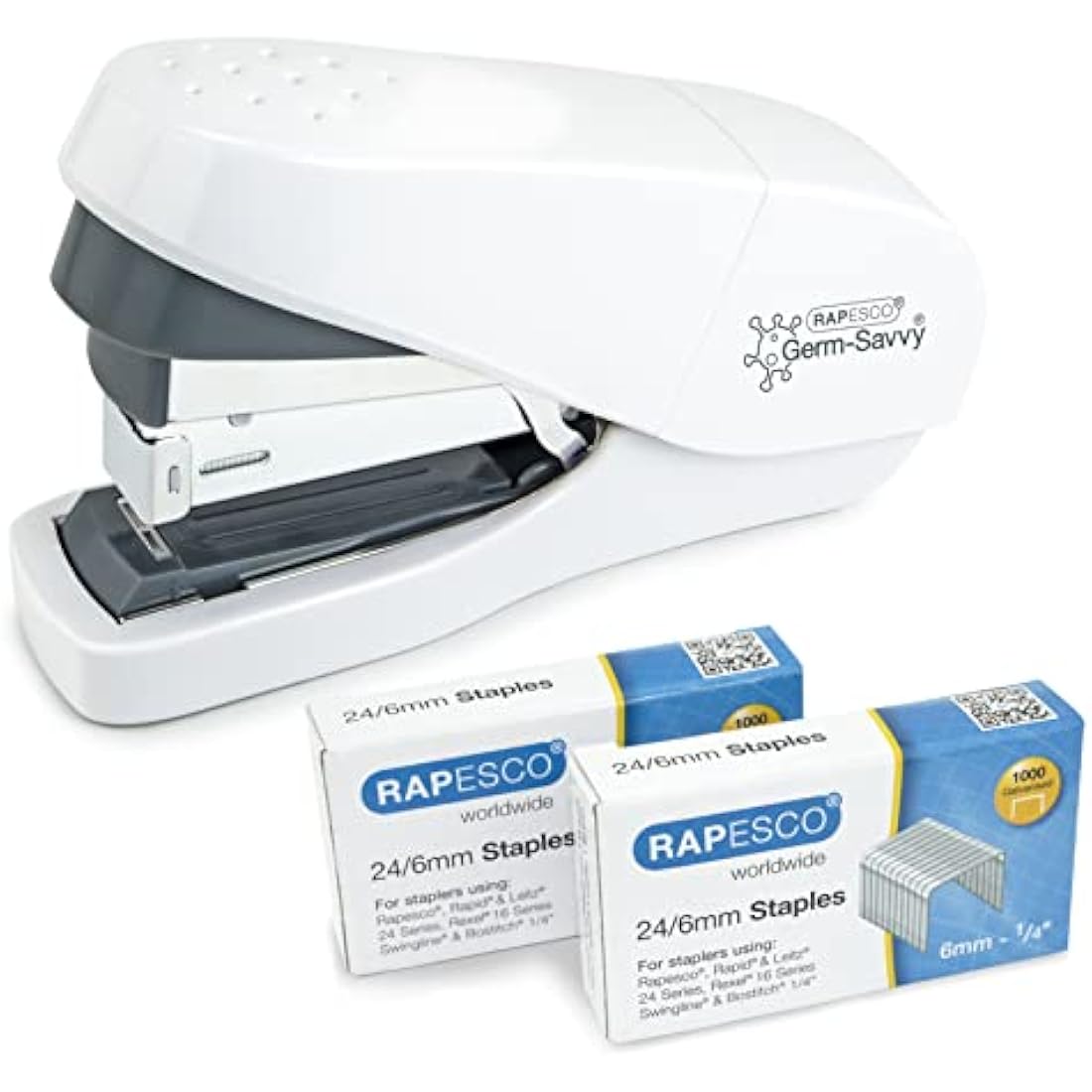 Rapesco ECO Flat Clinch Stapler – 35 Sheet Capacity – White