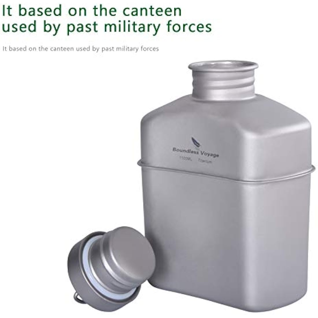 Boundless Voyage Titanium Military Canteen | 1100ml Ultralight Mess Kit