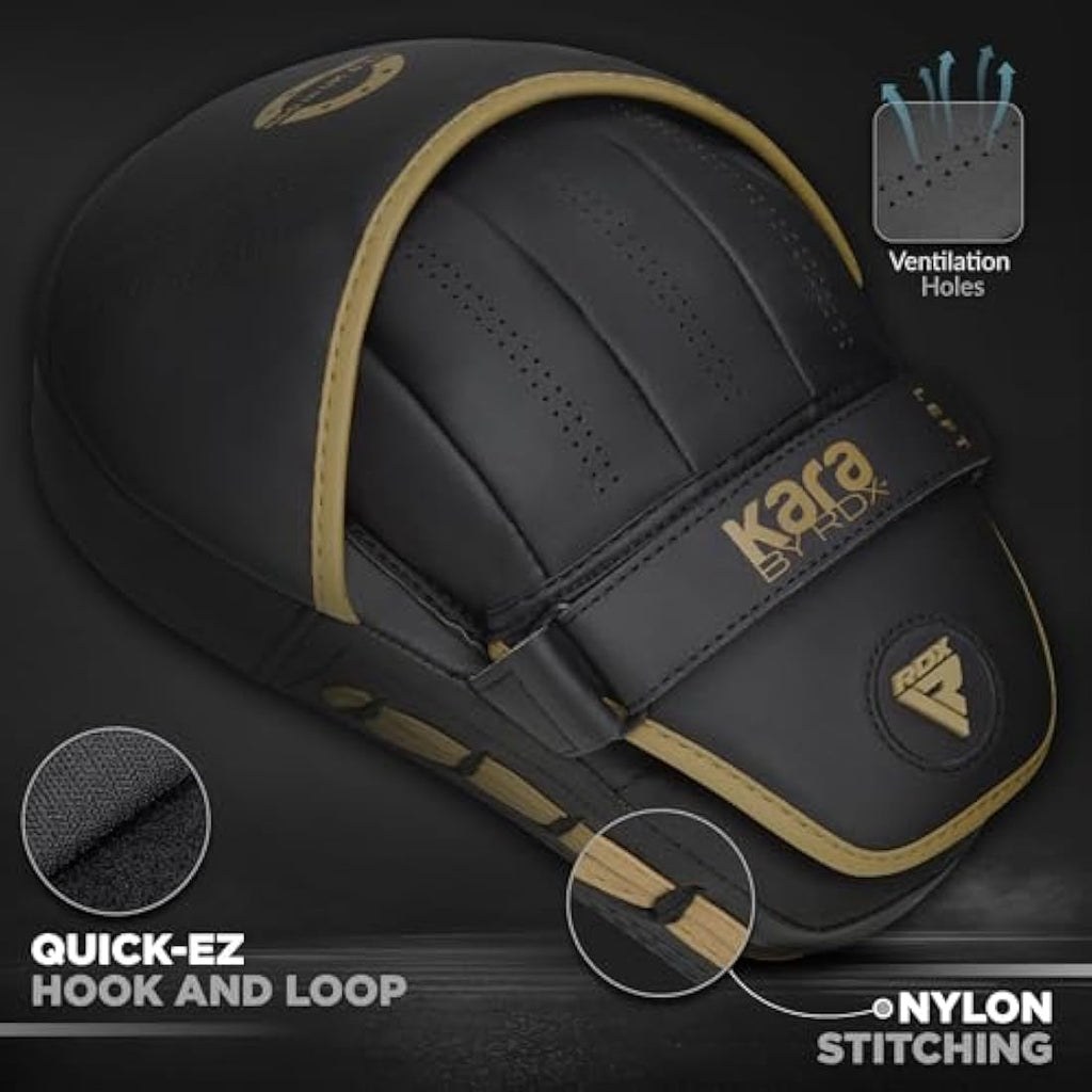 RDX Curved Focus Mitts – Maya Hide Leather Boxing Pads for MMA & Muay Thai