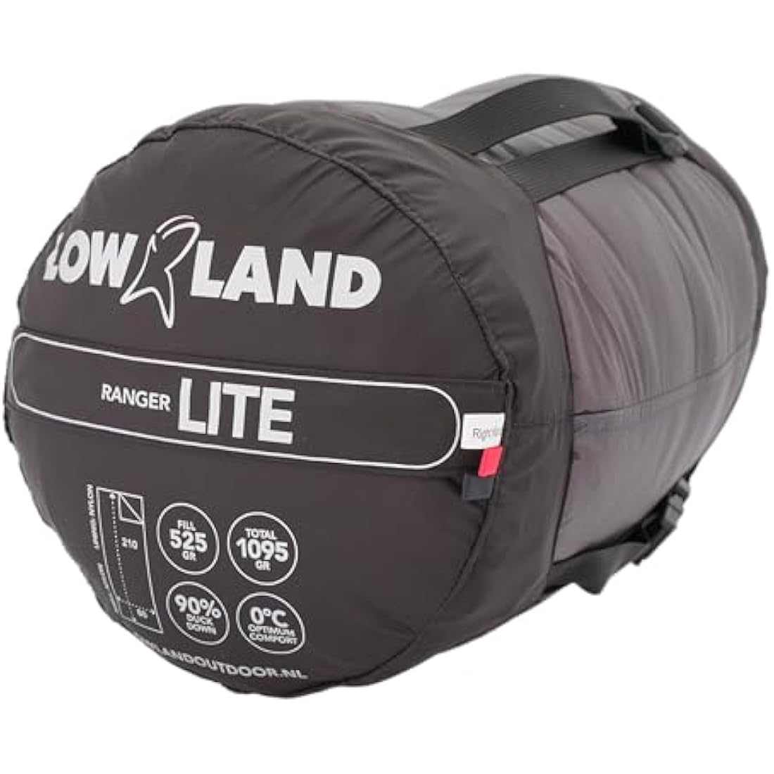 Lowland Outdoor Ranger Lite Duck Down Sleeping Bag - Red, 210x80cm