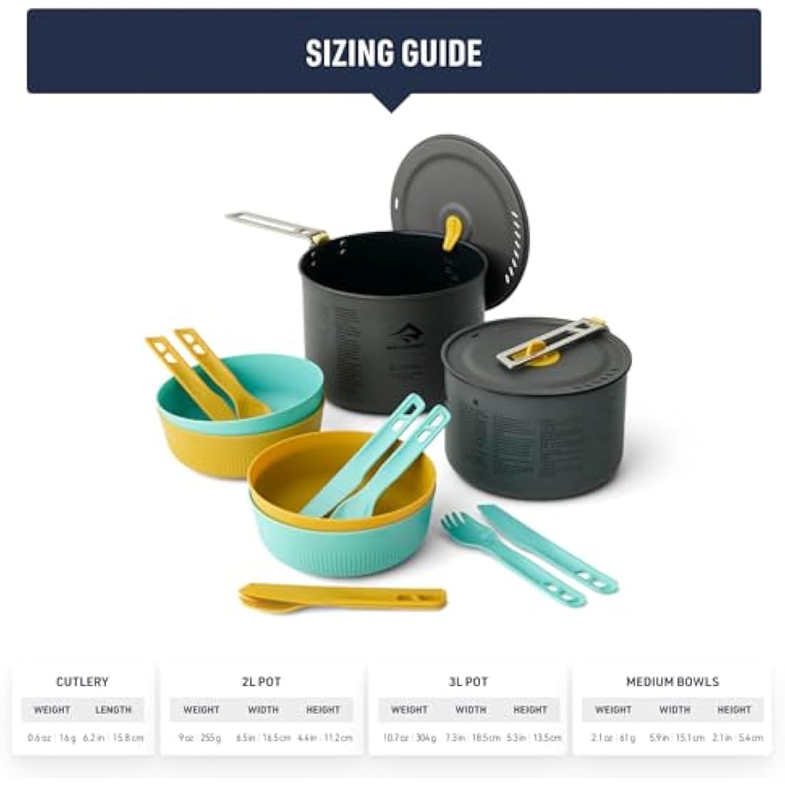 Sea to Summit Frontier Ultralight 2-Pot Camping Cook Set - 14 Piece