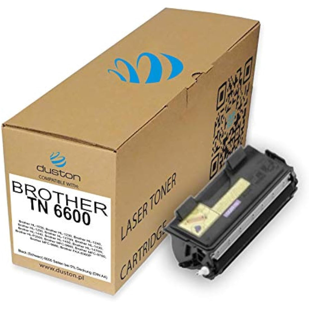Duston TN6600 Black Toner Cartridge for Brother HL-1240 1450 MFC-9660