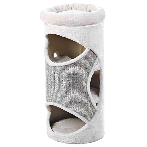 Trixie Cat Tower Scratching Post with Plush Floors, Brown/Beige, 50 cm