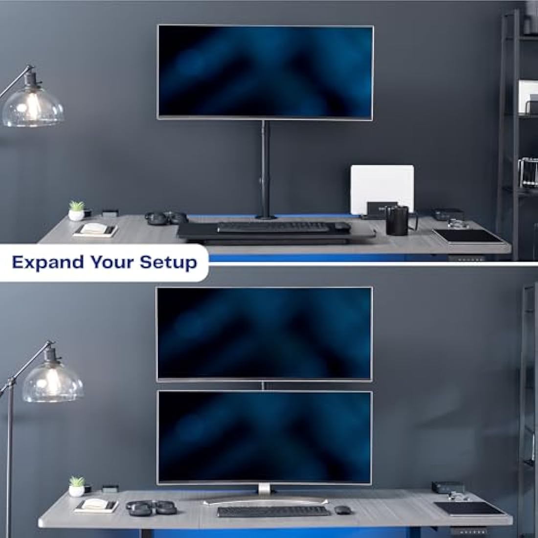 VIVO Extra Tall Single Monitor Desk Mount | 31" Pole Stand for 13-38" Screens