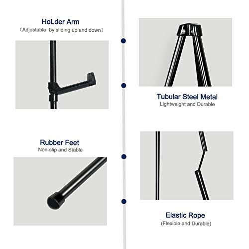 Mutualsign Portable Art Easel | 168cm Folding Tripod Display Stand - Black