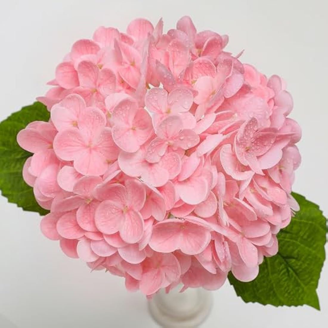 Kisflower Real Touch Latex Hydrangea Flowers – 3pcs Pink Faux Bouquet