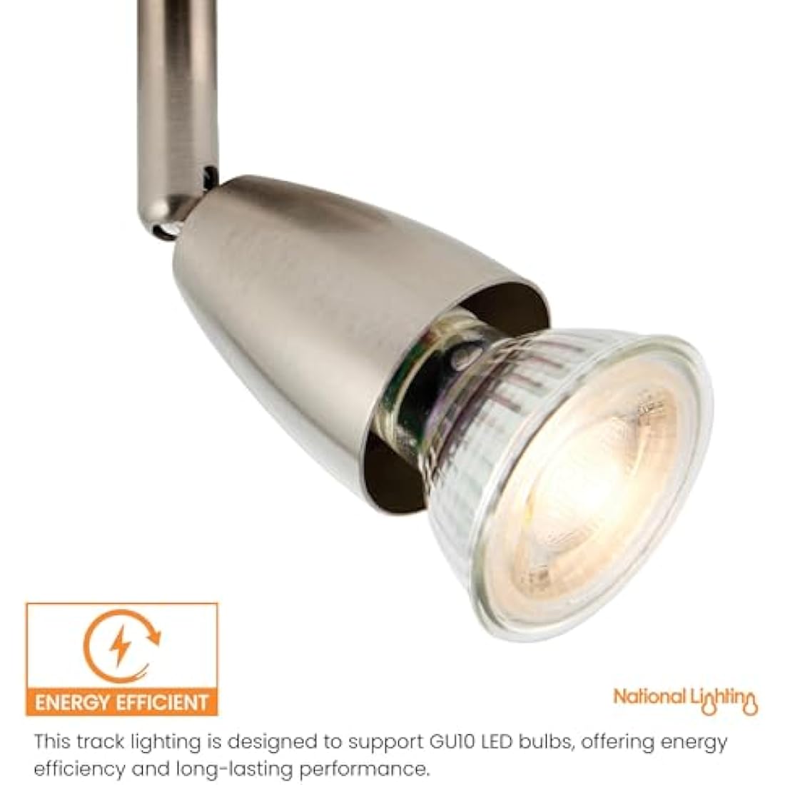 National Lighting Amalfi 6-Way Adjustable Ceiling Spotlight Bar - Satin Silver