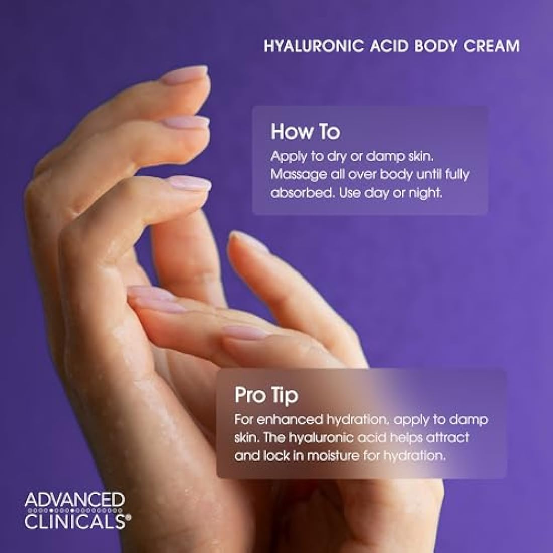 Advanced Clinicals Hyaluronic Acid Anti-Aging Cream - Face & Body (2-Pack)