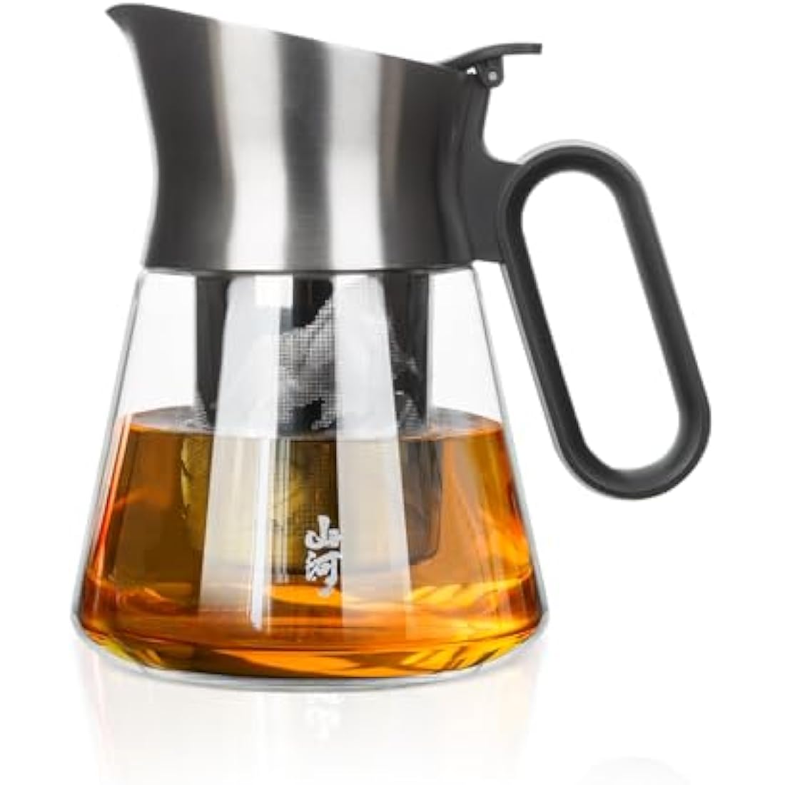 ZENS Glass Teapot with Infuser – 500ml Borosilicate Pot with Steel Spout