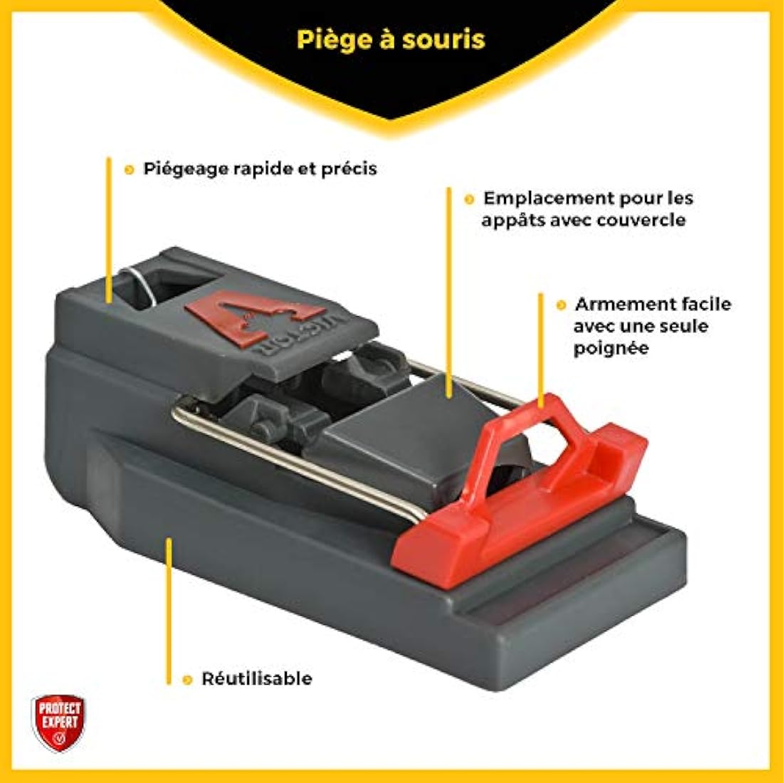 Protect Expert – Lot de 3 Tapettes à Souris en Plastique Réutilisables