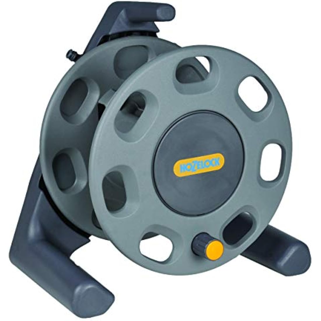 Hozelock Compact 30m Garden Hose Reel – Manual Rewind Storage Frame