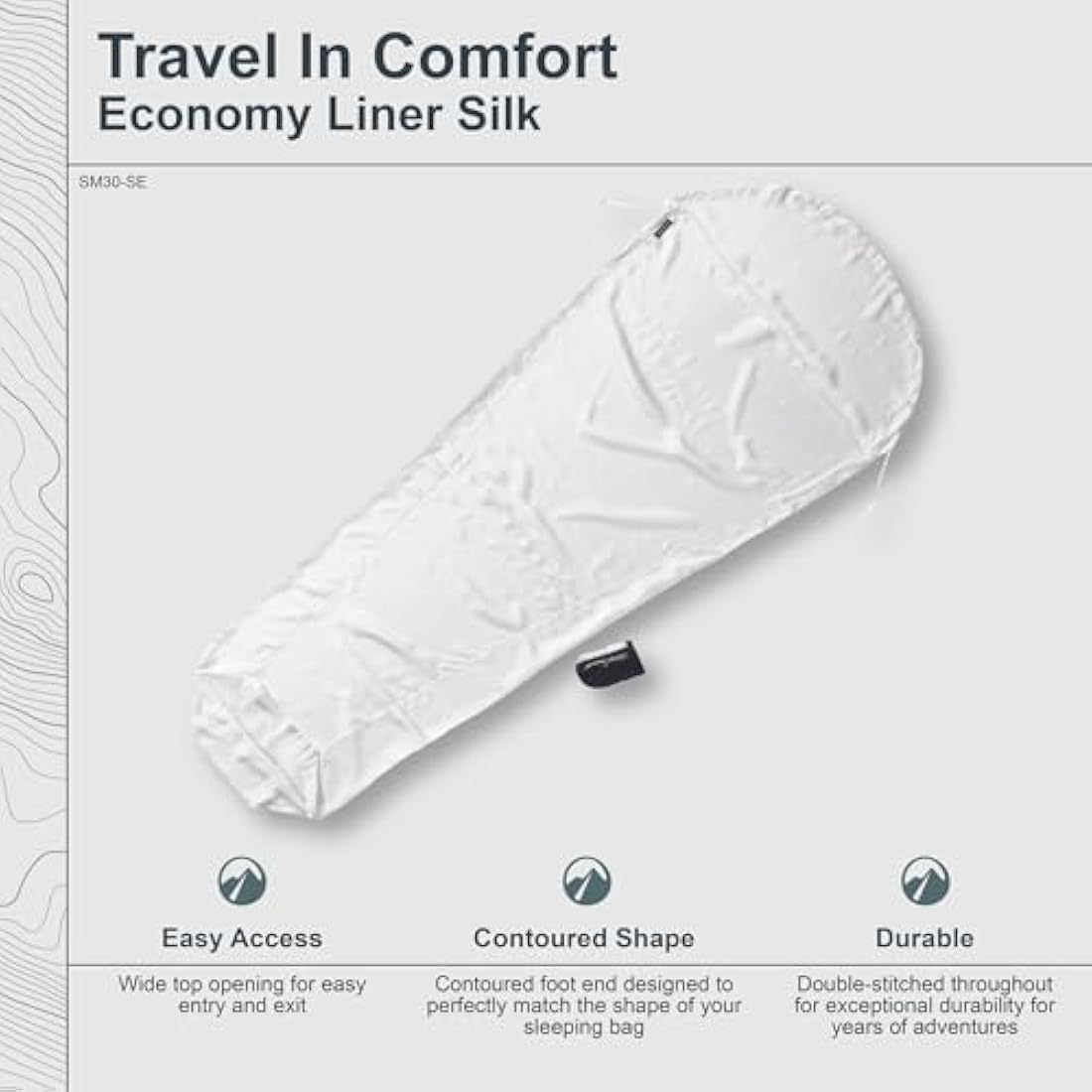 Cocoon Silk Mummy Sleeping Bag Liner – Eco White Lightweight Travel