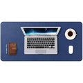 DOBAOJIA Large Desk Pad | Waterproof PU Leather Mouse Mat - Dark Blue