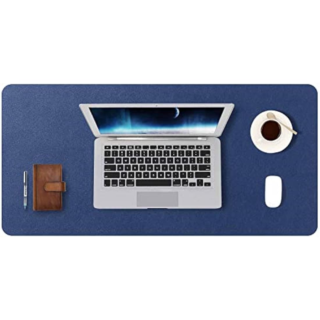 DOBAOJIA Large Desk Pad | Waterproof PU Leather Mouse Mat - Dark Blue