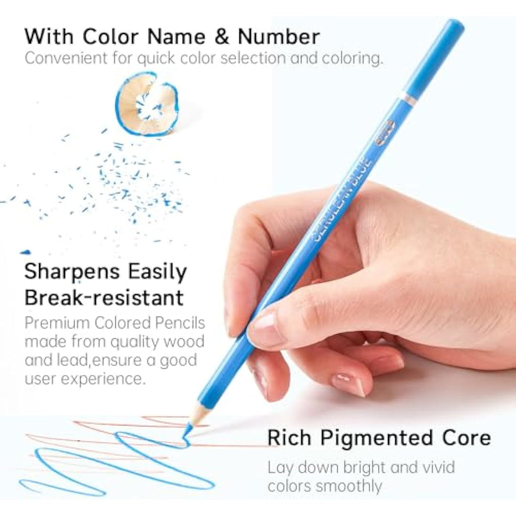 Shuttle Art 260 Professional Coloured Pencils Set - Soft Core Art Supplies