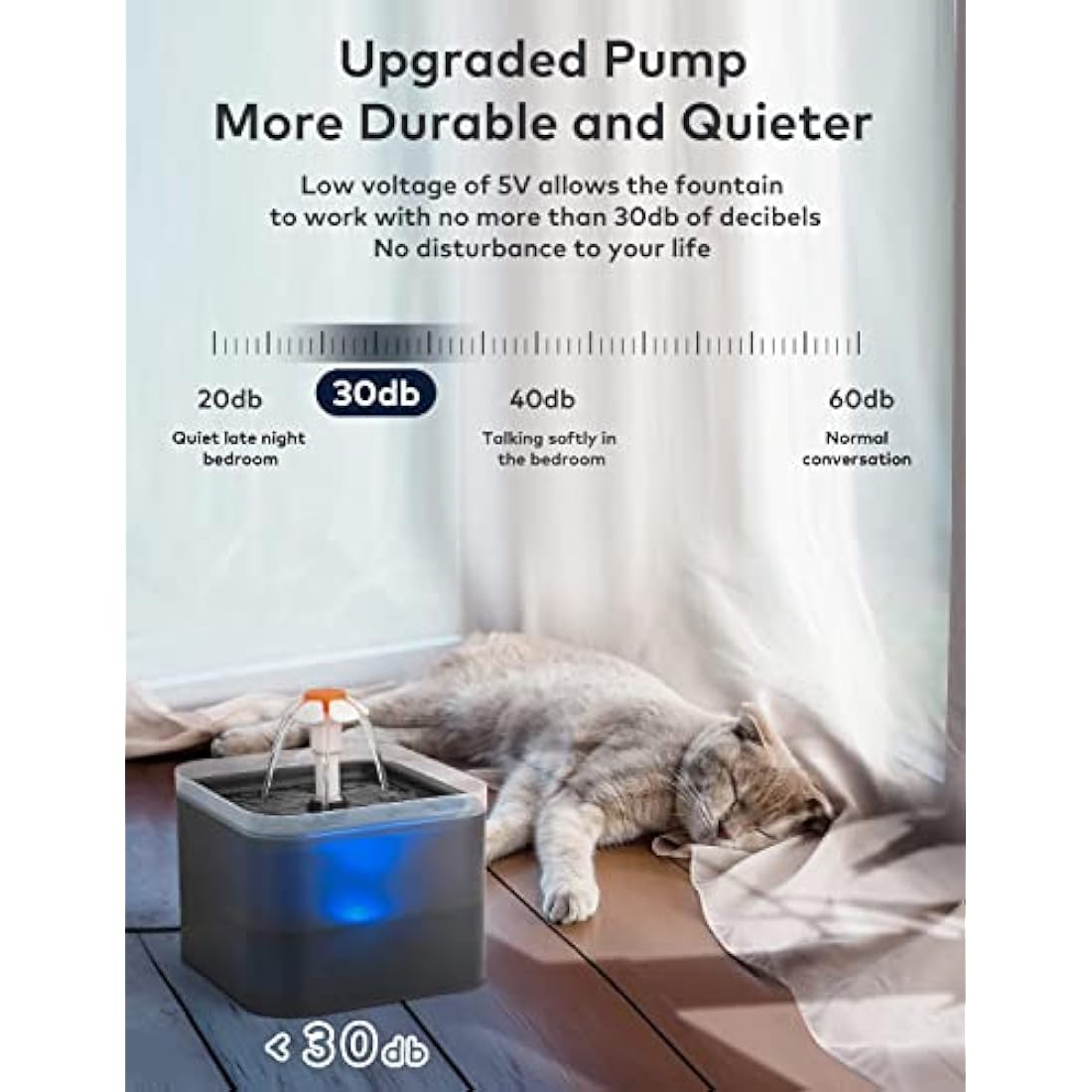 AONBOY Cat Water Fountain - 2L Automatic Pet Dispenser with 6 Filters