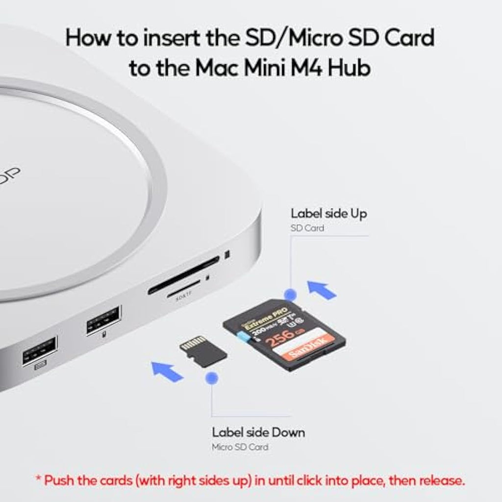 PULWTOP Mac Mini M4 Dock | 4TB M.2 SSD Enclosure & 4K HDMI Hub Stand