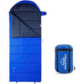 MOUNTREX 3-Season Blanket Sleeping Bag – Lightweight Nylon, Blue (Right Zip)