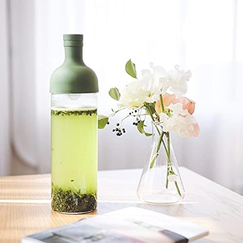 Hario Filter-In Tea Bottle – 750ml Cold Brew Infuser, Olive Green