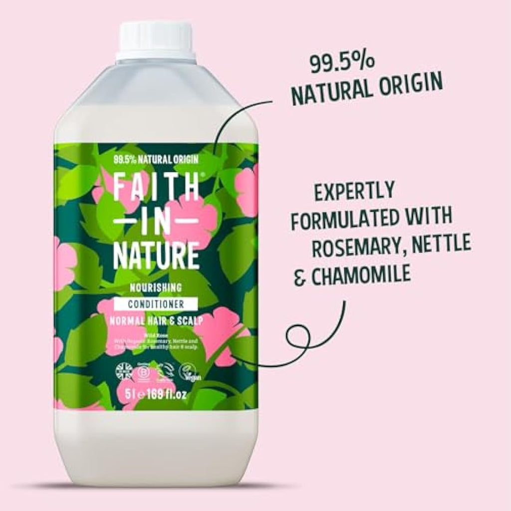 Faith In Nature Wild Rose Conditioner – Nourishing 5L Refill Pack
