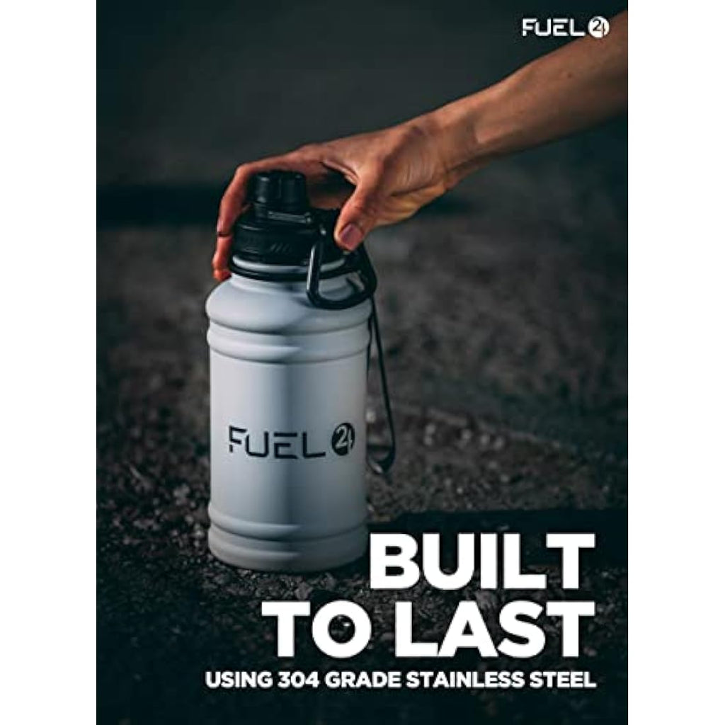 Fuel24 Stainless Steel Water Bottle – 1.3L/2.2L Leakproof Gym Jug