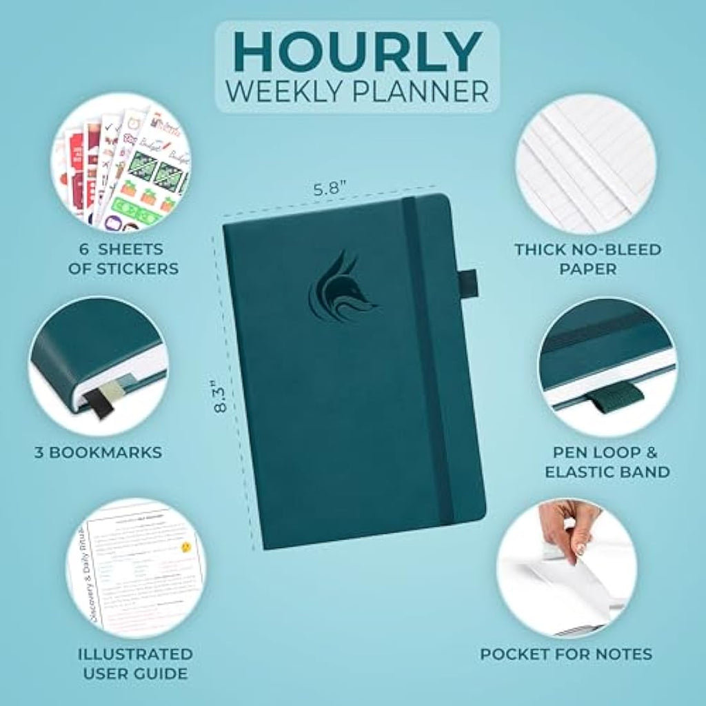 Clever Fox Undated Weekly Planner – A5 Hourly Schedule & Organizer