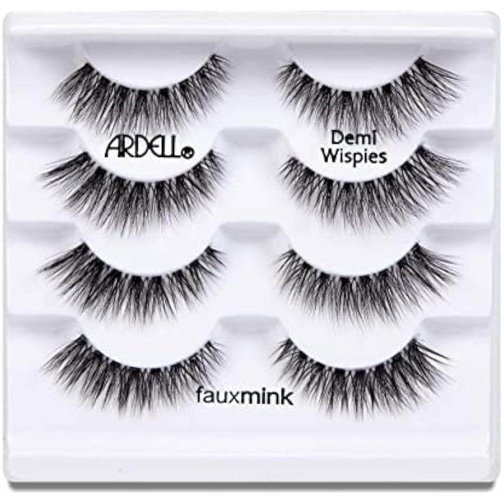 Ardell Faux Mink Demi Wispies False Eyelashes | Black, 4 Pair Multipack