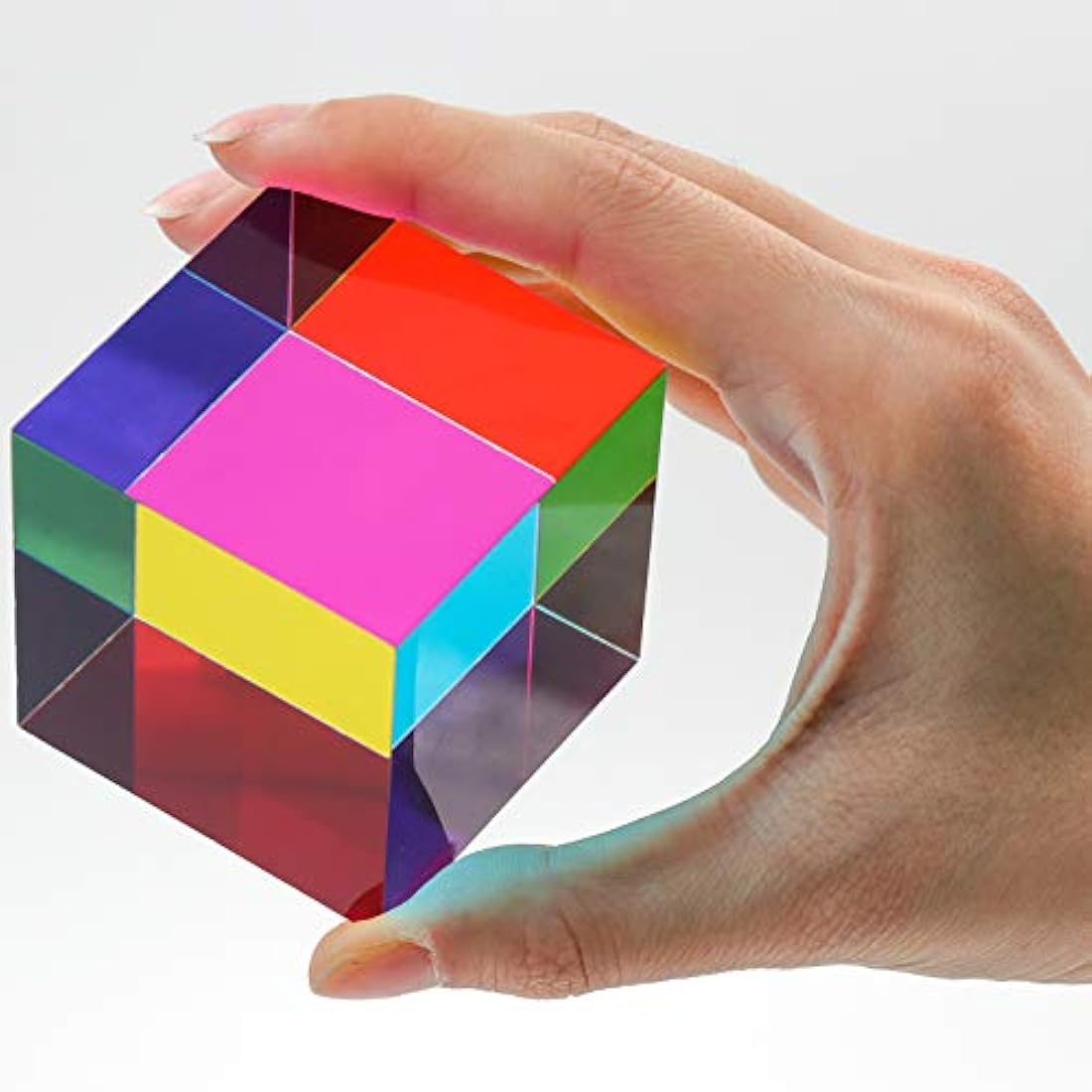 CMY Mixing Color Cube – 50mm Acrylic Optical Prism Desktop Toy