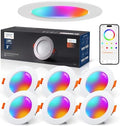 VARICART Smart RGB LED Downlights | IP44 Bathroom Alexa Spotlights | 6 Pcs