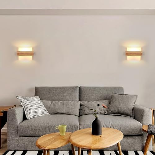 DELIPOP Wooden Wall Sconce | Modern E27 Glass Globe Indoor Wall Light