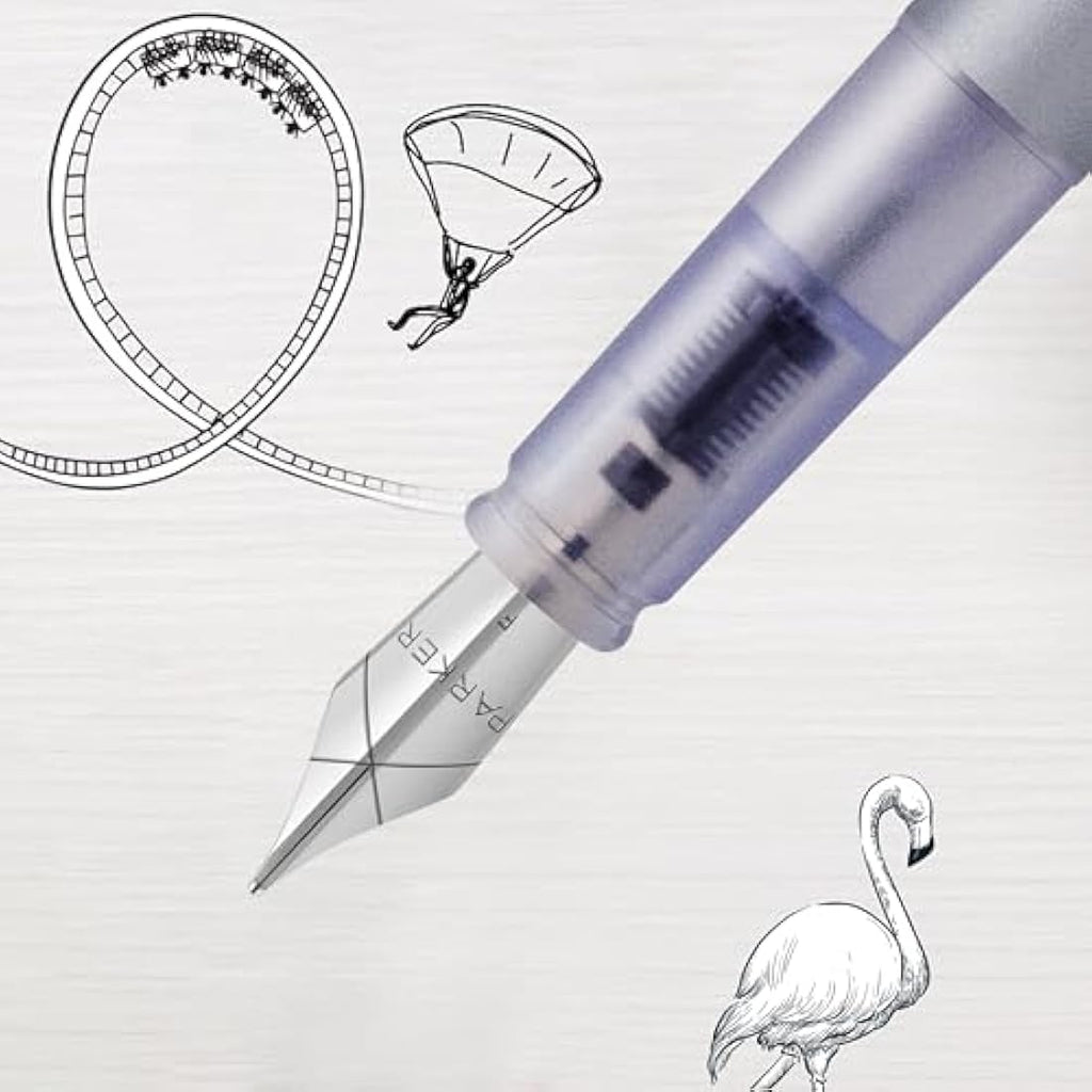 Parker Vector XL Fountain Pen – Metallic Silver-Blue – Medium Nib
